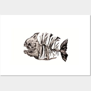 Fish skeleton Posters and Art